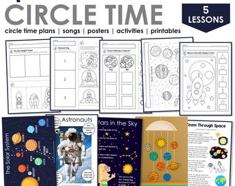 Space Preschool Theme Curriculum Printables | Preschool Circle Time Lessons & Activities