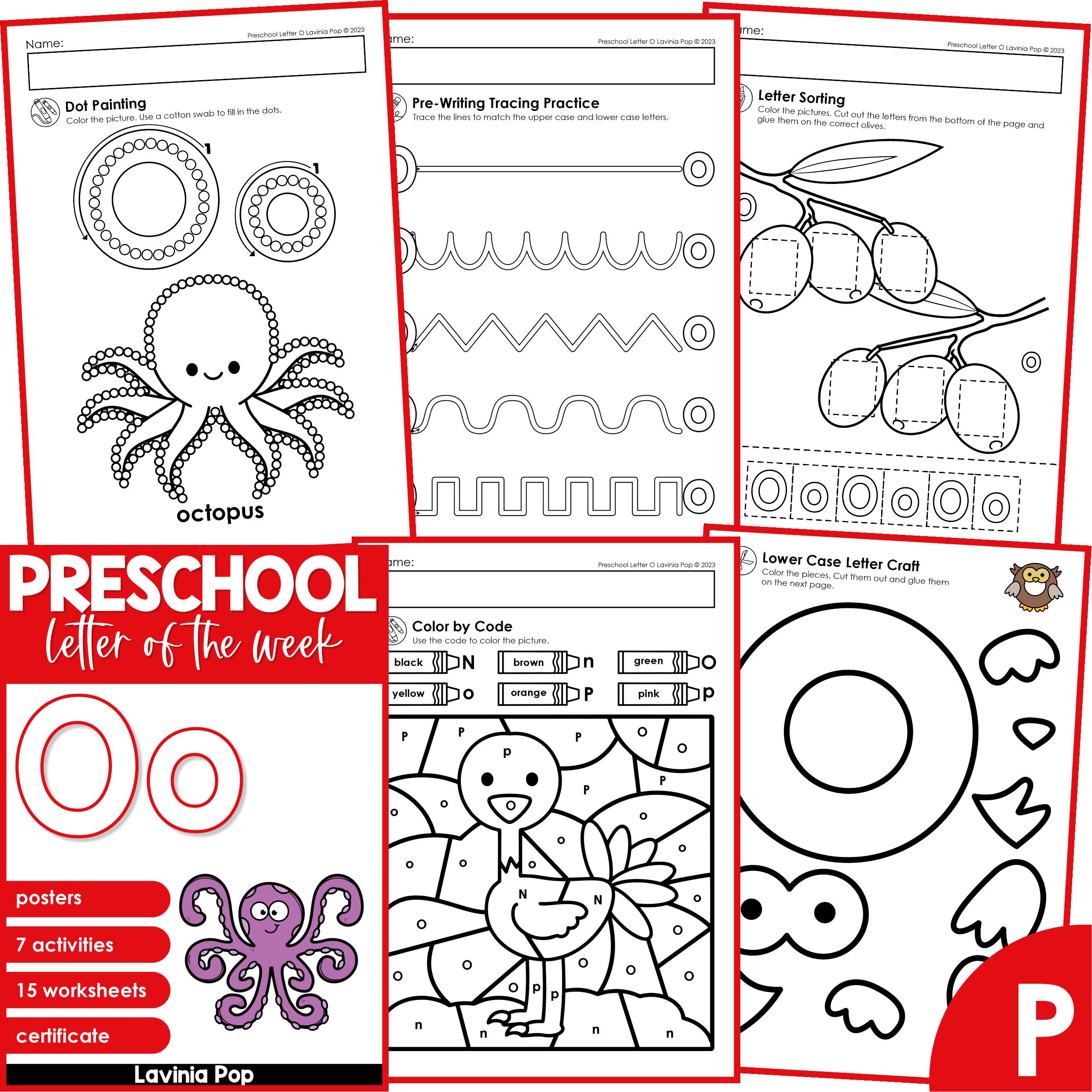 Preschool Alphabet Letter of the Week Curriculum O - Etsy