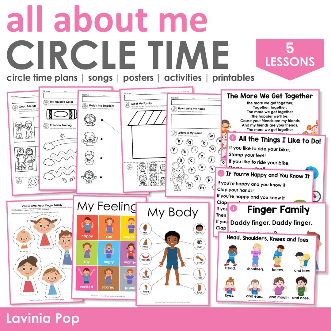 All About Me Preschool Theme Printables | Circle Time Songs, Lesson ...