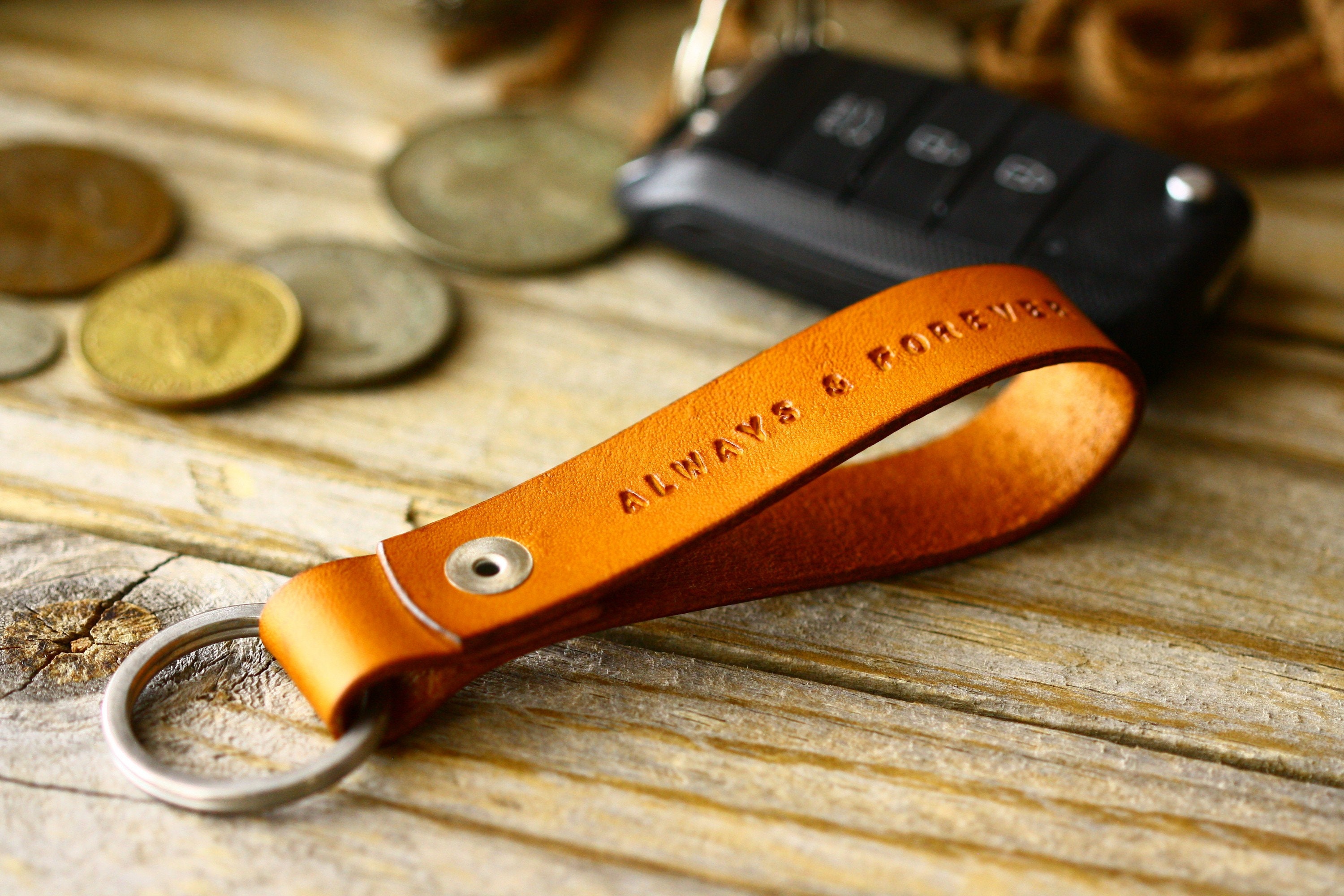 Key Chain Wristlet Leather Keychain Personalized Leather Key | Etsy