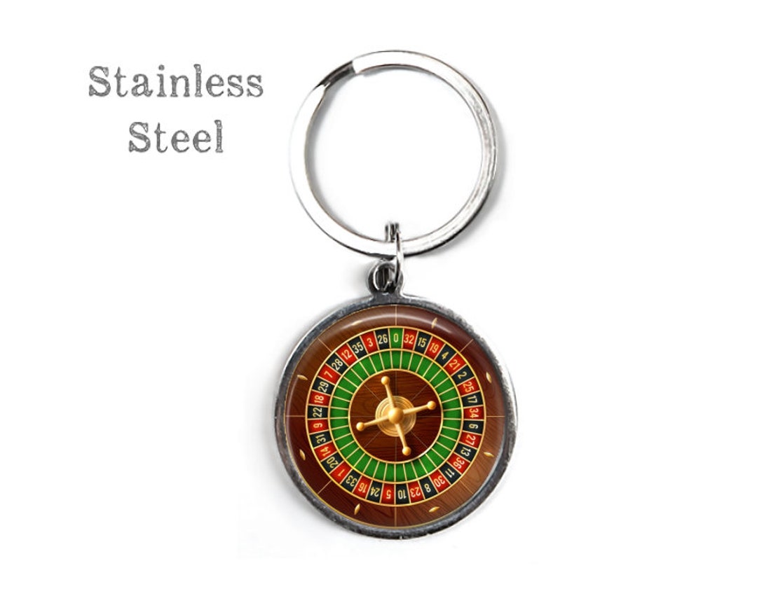 Roulette Wheel Key Ring Stainless Steel and Glass Keyring Etsy UK