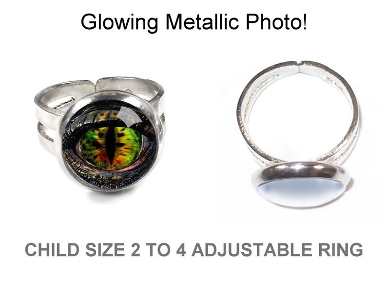 Handmade in the USA Real Ring with Glass Cabochon Ring for Boys or Girls Kids Dragon Eye Ring Gift for Little Boy or Girl