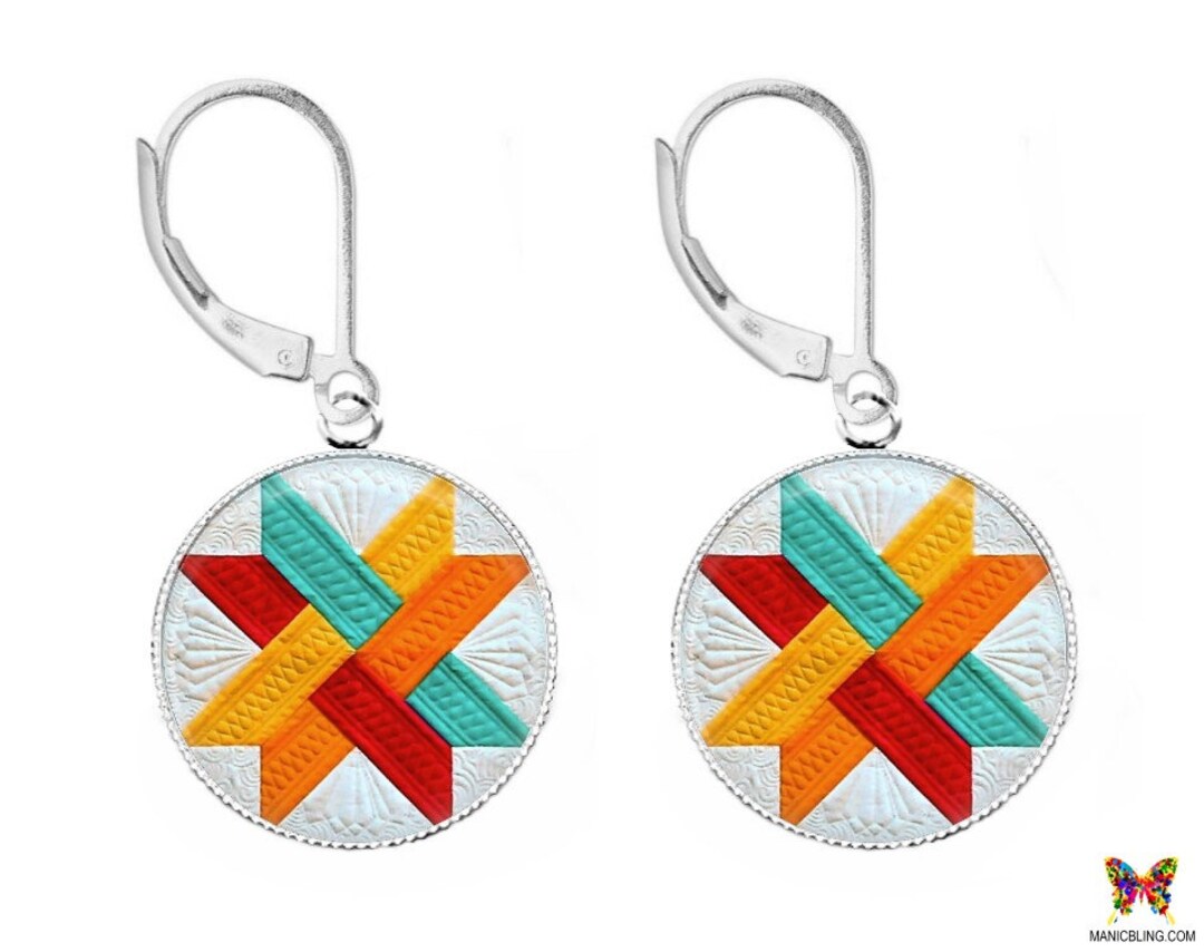 Earring Ulu Quilt Square main image 0