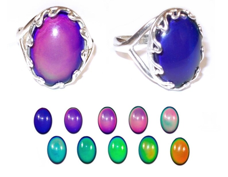Mood Ring Waterproof Glass Mood Ring 13mm x 18mm Large Etsy