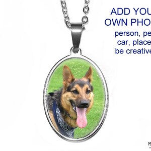 Custom Photo Pendant: Oval Stainless Steel Necklace, Handmade USA