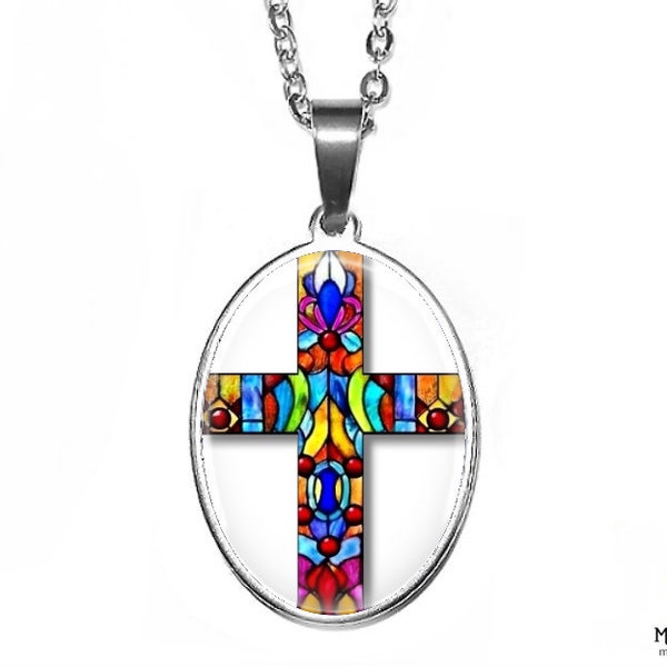 Stained Glass Pendant Necklace Etsy