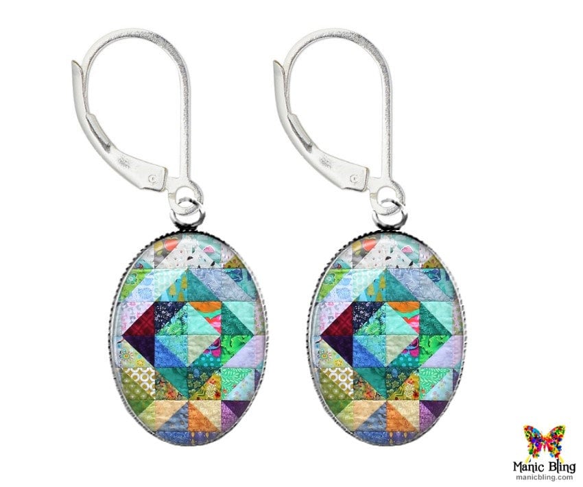 Quilter Earrings | Solid 925 Sterling Silver Leverback Earrings | Gif…