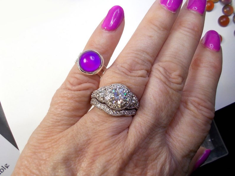 Little Girls Mood Ring Boys Glass Color Change Mood Ring Etsy