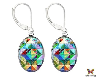 Quilter Earrings | Solid 925 Sterling Silver Earrings | Gift for Quilter | Best Selling Earrings | Handmade in the USA