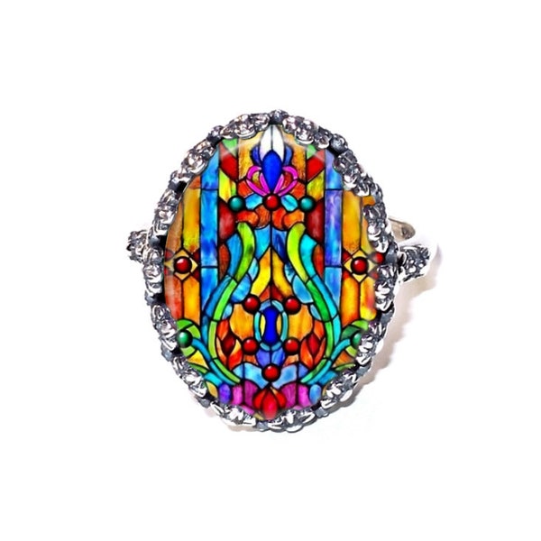 Stained Glass Ring Etsy
