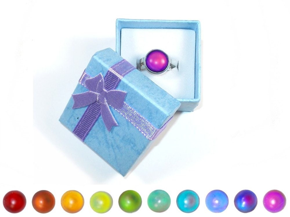 Little Girls Mood Ring Boys Glass Color Change Mood Ring Etsy