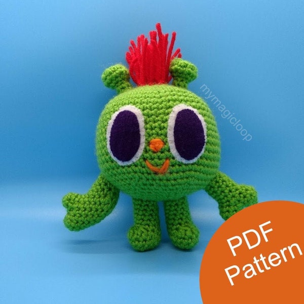 Green Happy Alien Crochet Pattern PDF