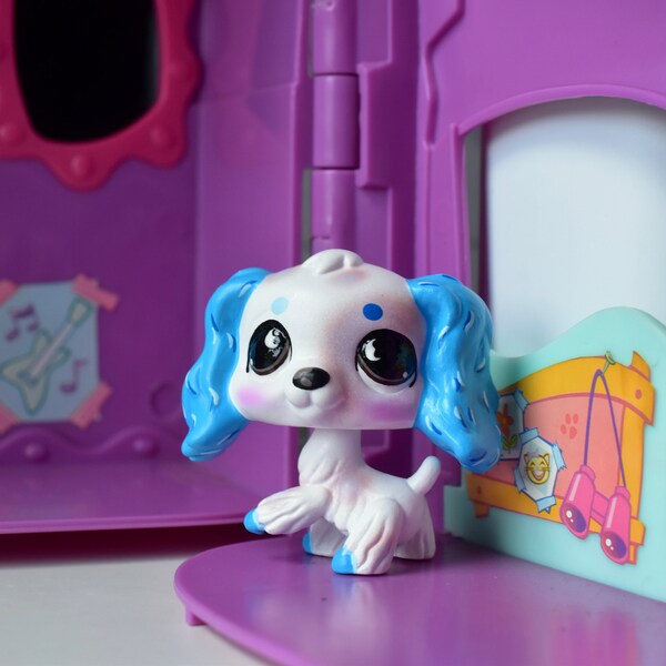 Littlest Pet Shop LPS Custom Blue Pastel Cocker Spaniel Dog