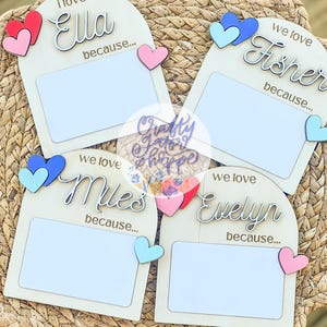 I Love You Because Sign - I Love You Because Dry Erase Board - Valentines Day Gift -  Love Message Board - Kids Valentine - Dry Erase Board