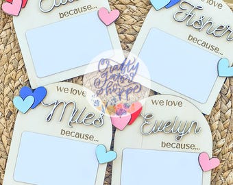 Personalized 'I Love You Because' Sign – Valentine's Day Gift, Dry Erase Magnet