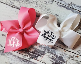 6 Inch Monogrammed Hair Bow, Little Girls Hair Bow, Accessory for Hats, Bags & More, Personalized Bow, Monogram