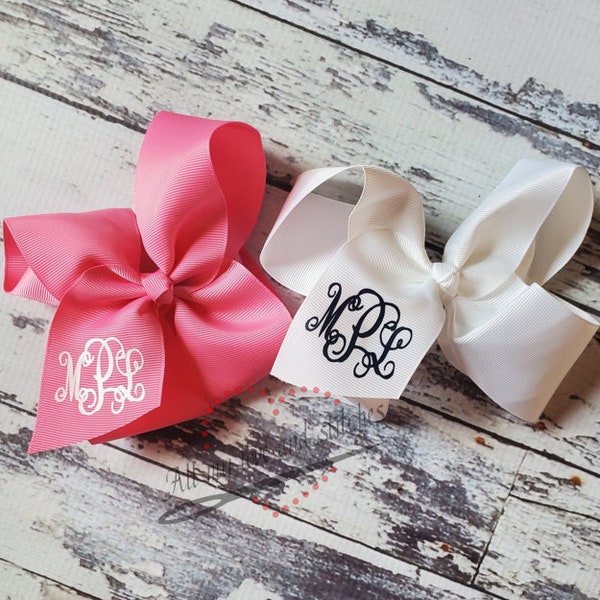 6 Inch Monogrammed Hair Bow, Little Girls Hair Bow, Accessory for Hats, Bags & More, Personalized Bow, Monogram