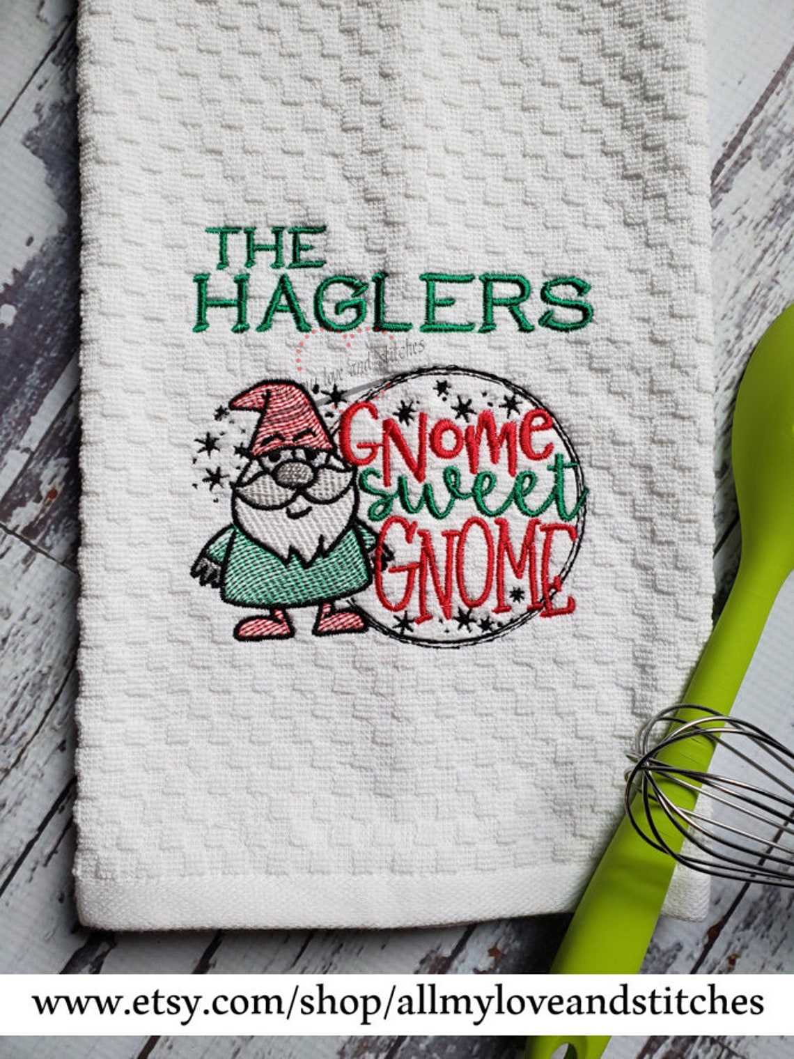 Set of 2 Gnome Christmas Towels Set of 2 Gnome Christmas Hand Etsy