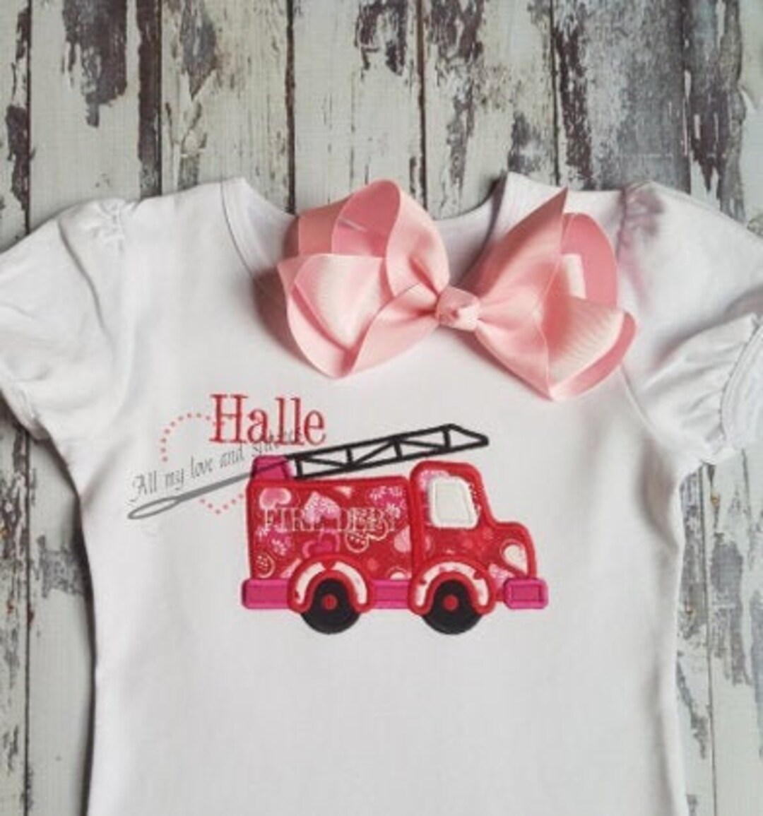 Girls' Fire Truck Toddler Shirt, Fire Truck Shirt, Fire Station Shirt