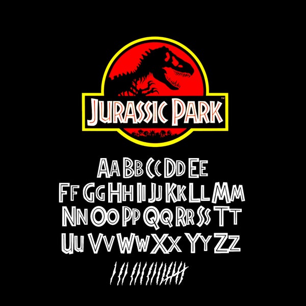 Police Jurassic Park | SVG | PNG | Couper les fichiers | Téléchargement instantané !