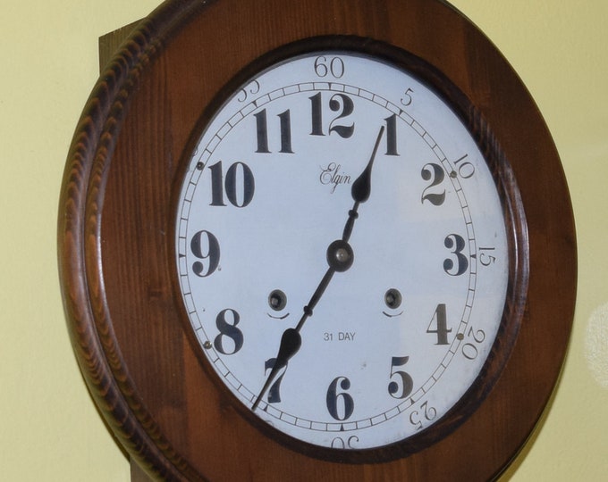 Vintage Elgin Regulator 31 Day Wall Clock Repair Clock Etsy