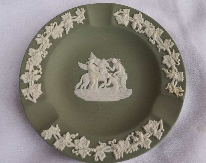 Wedgwood Sage Green Jasperware Ashtray Mid Century Modern Etsy