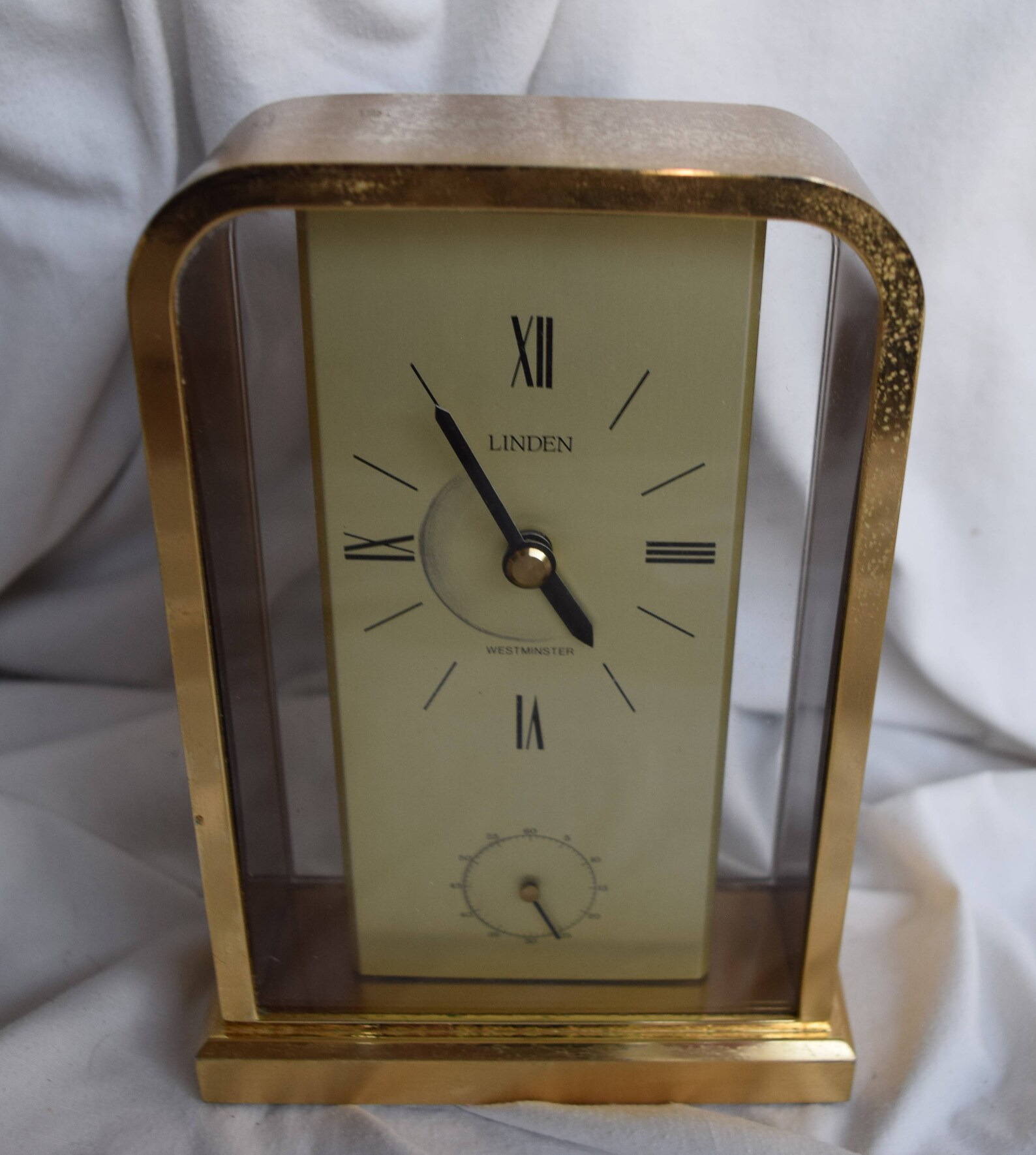 Vintage Linden Westminster Brass Clock Battery Operated Made Etsy