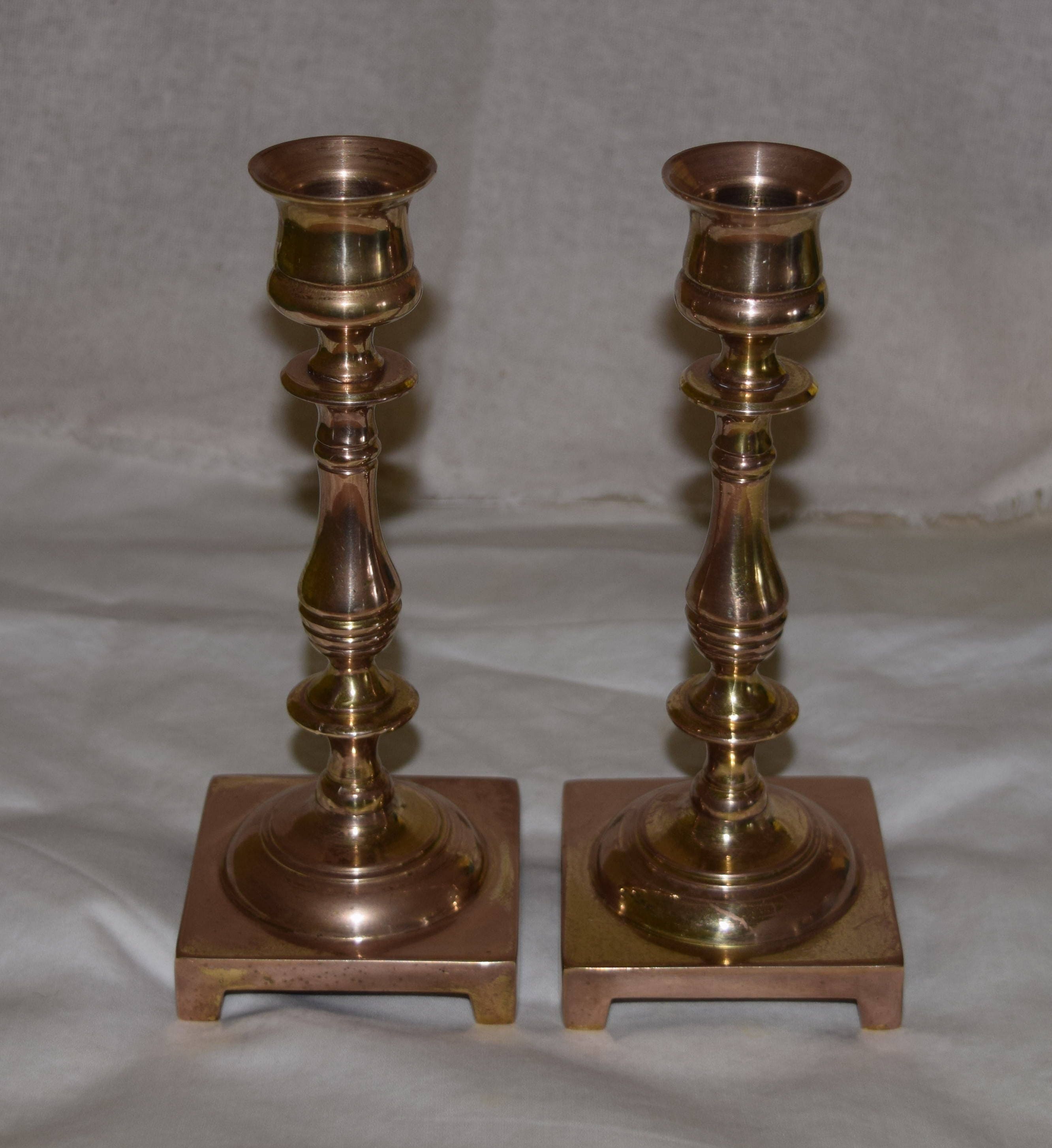 2 brass glass candle holders vintage extraordinary candlesticks mid