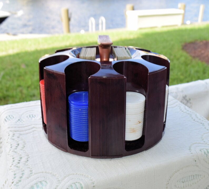 Vintage Tristate Revolving Poker Chip Rack Original Box Etsy