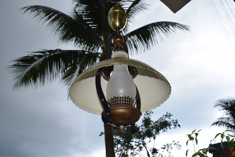 Vintage UL oro metal cúpula linterna techo accesorio | Etsy