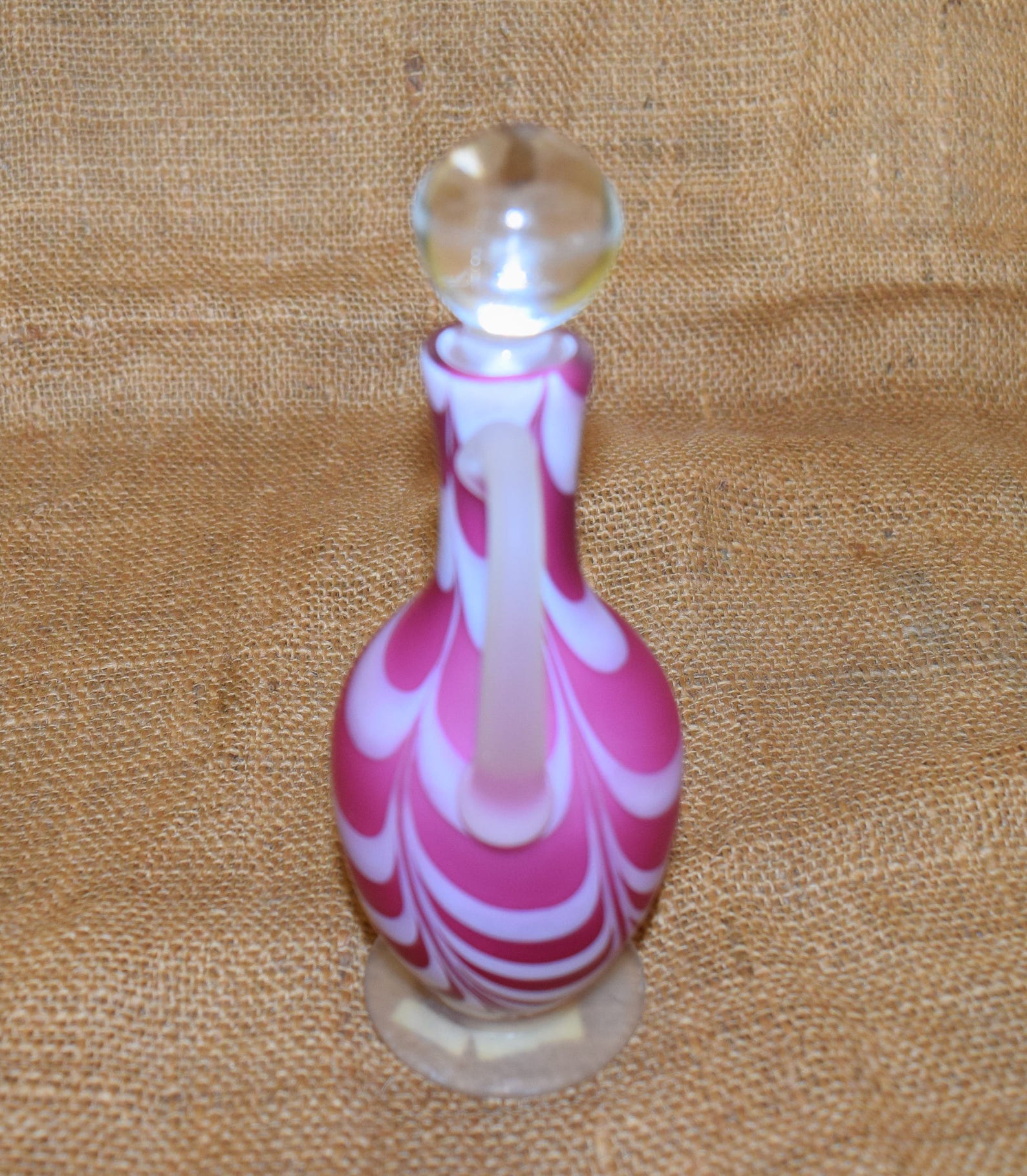 Nailsea 8 Cruet Hand Blown Glass Cranberry Satin Drape Etsy