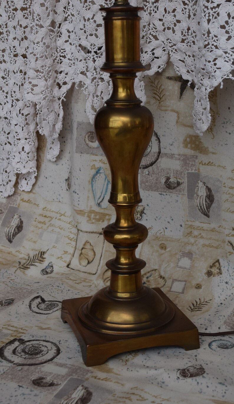 Vintage Stiffel Large Brass Table Lamps Mid Century Modern Etsy