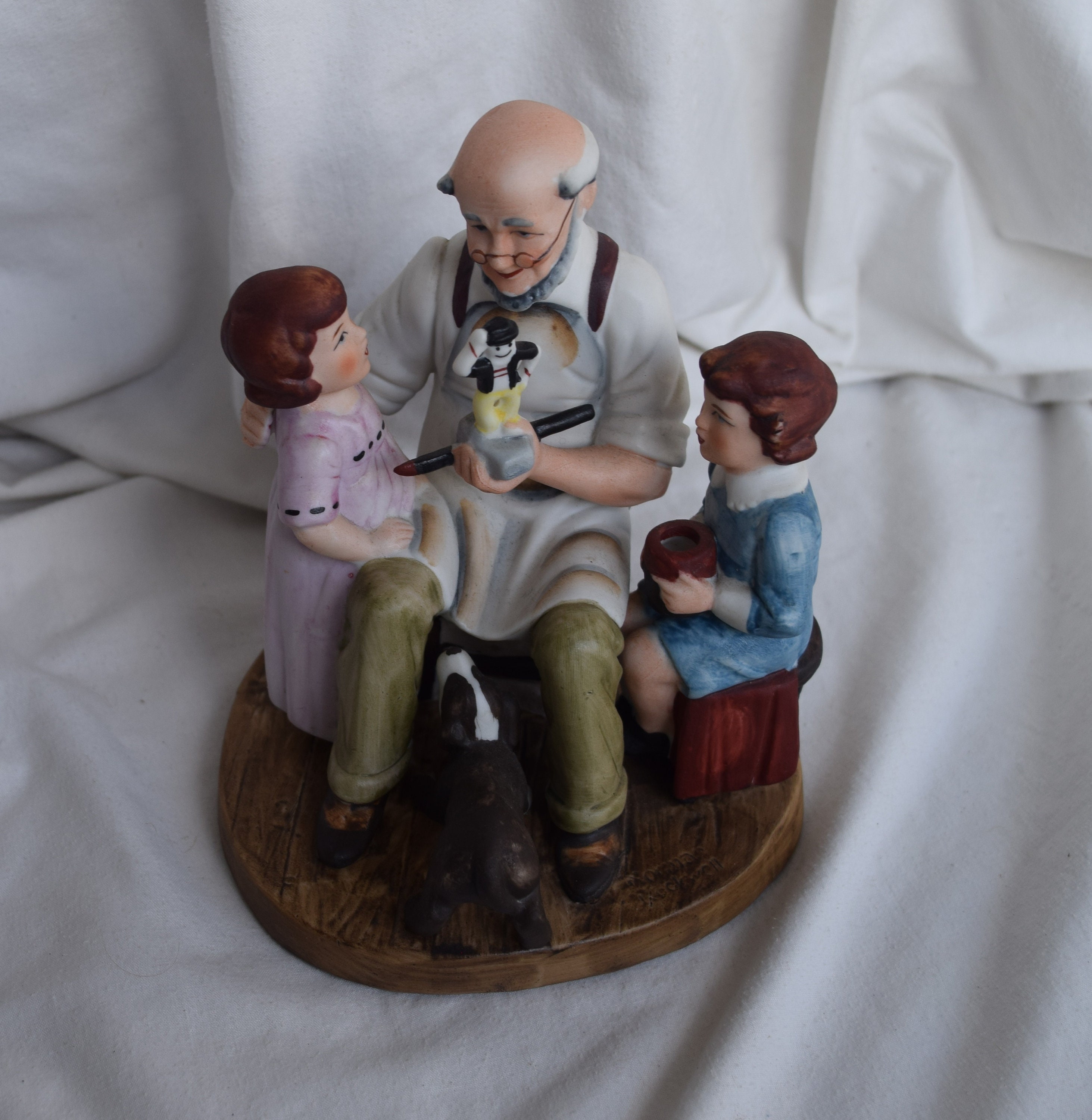 Vintage Norman Rockwell Porcelain Figurine the Toy Maker Etsy UK