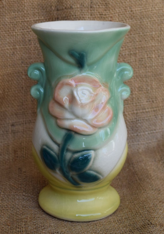Vintage Retro Ceramic Pastel Vase 1960 S Art Deco Home Etsy
