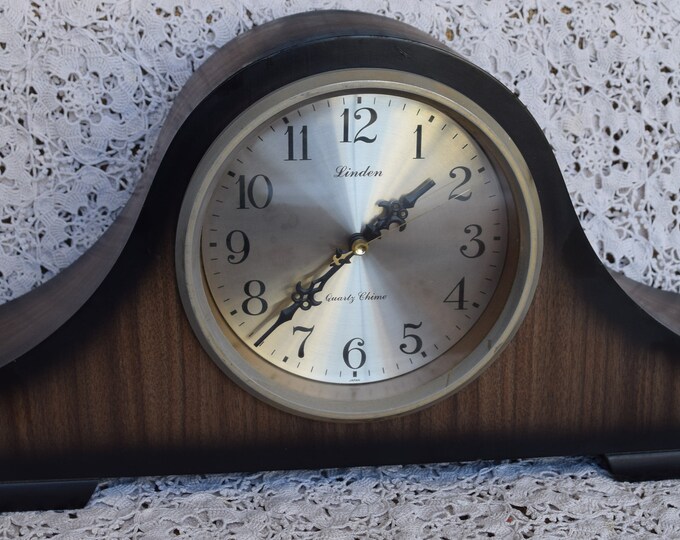 Vintage Linden Quartz Chime Mantel Clock Battery Operated Etsy