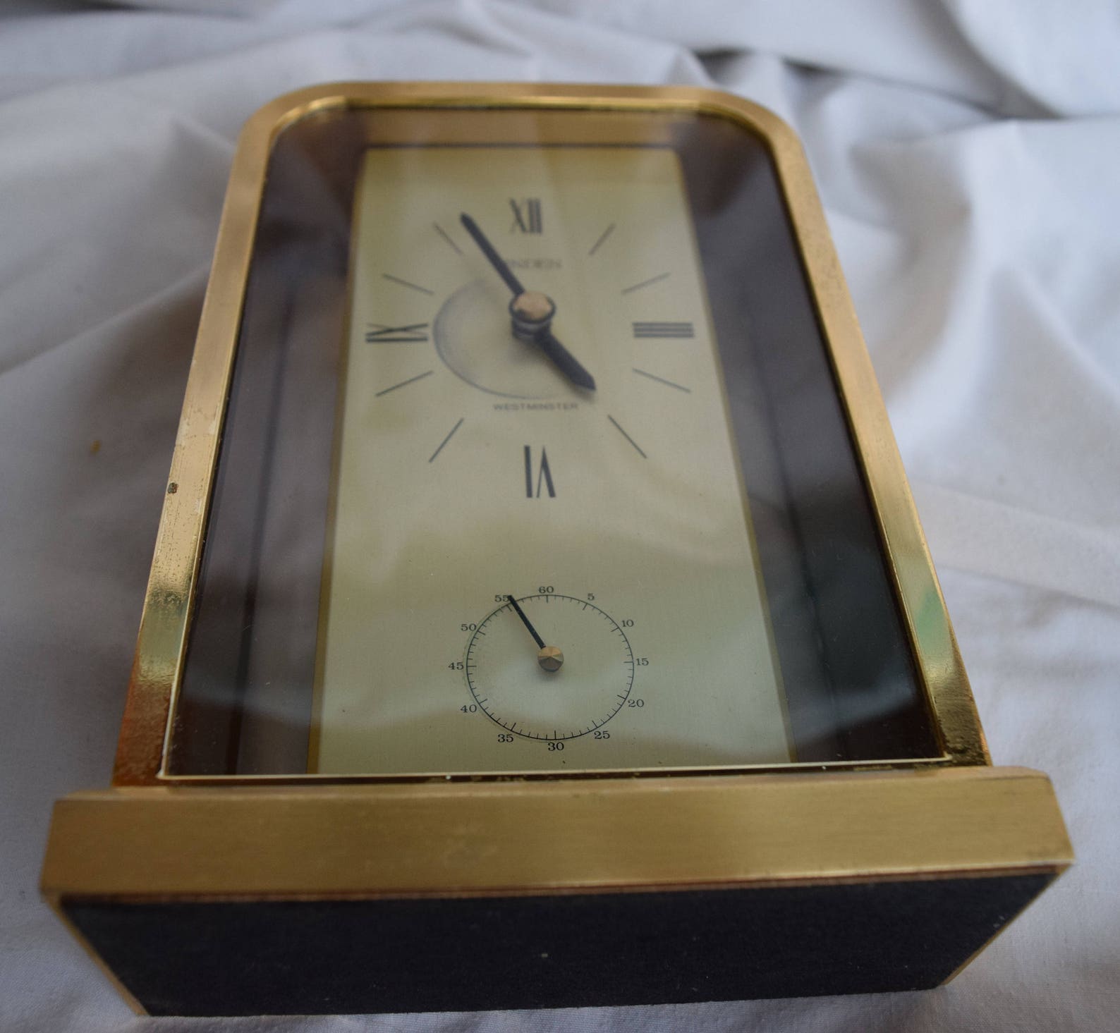 Vintage Linden Westminster Brass Clock Battery Operated Made Etsy