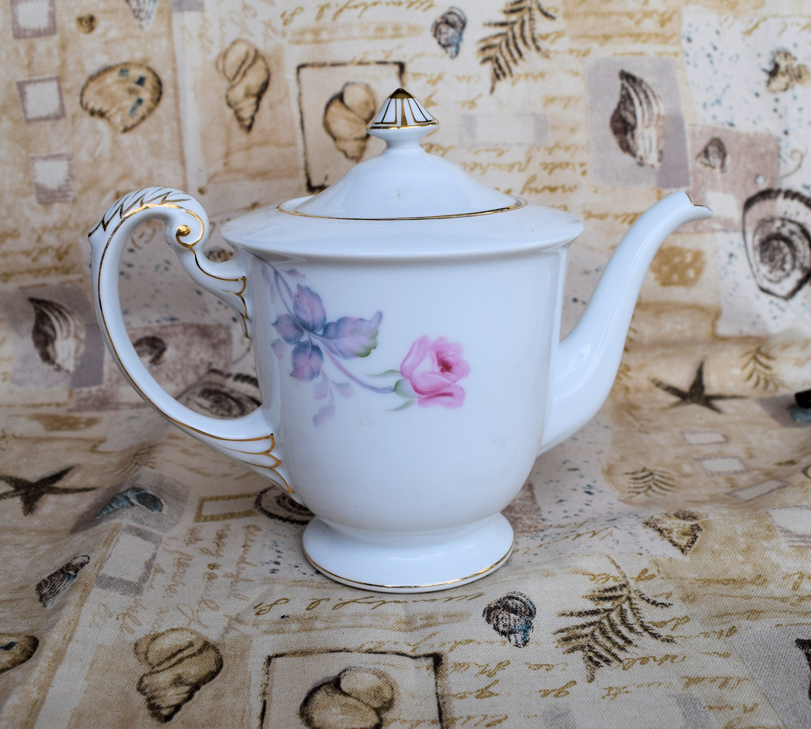 Vintage Sango China Rose Bouquet Large Teapot & Lid Japan Etsy