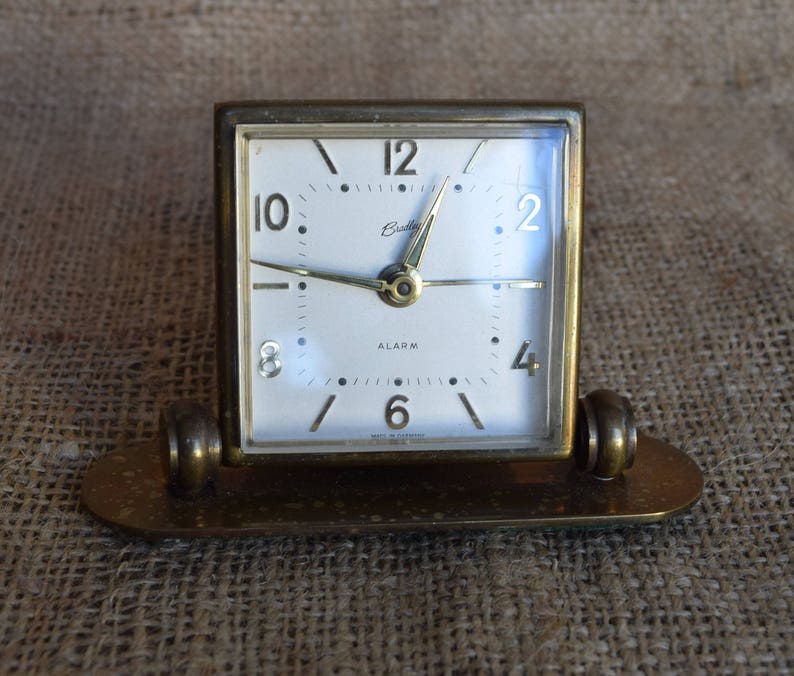 Vintage Bradley Brass Alarm Clock Wind up Clock Clock Etsy