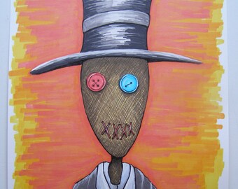 Mr creepy button eyes? Original marker drawing