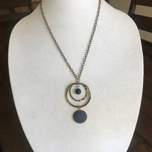 Denim Pendant Necklace
