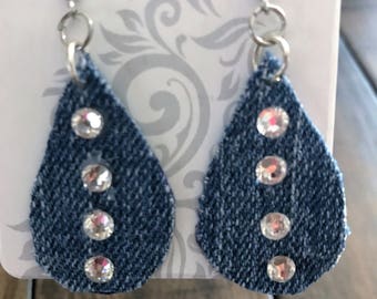 TearDrop Denim Earrings