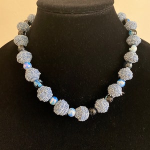 Beaded Denim Necklace
