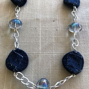 Beautiful Handmade Denim Necklace