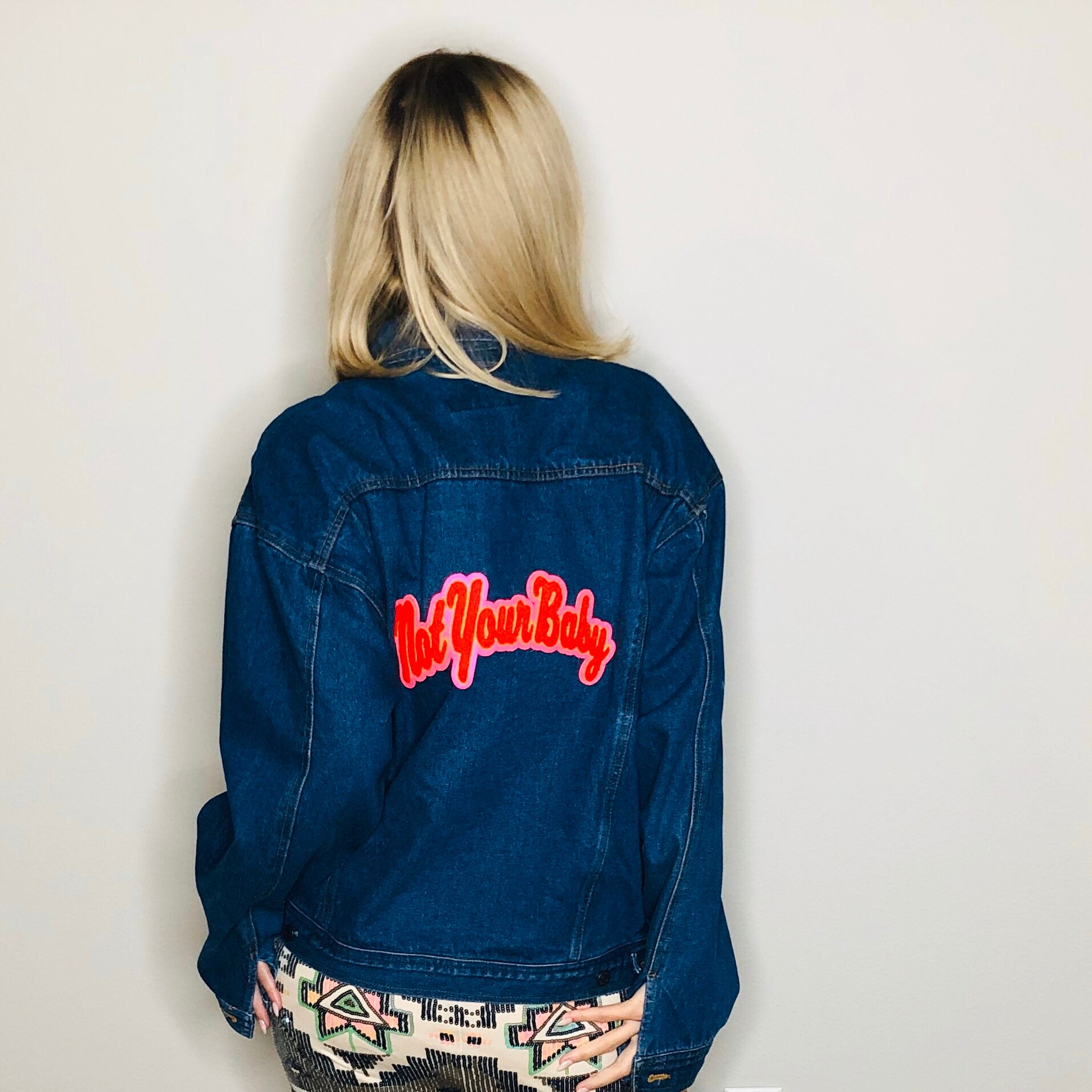 not your girl denim jacket