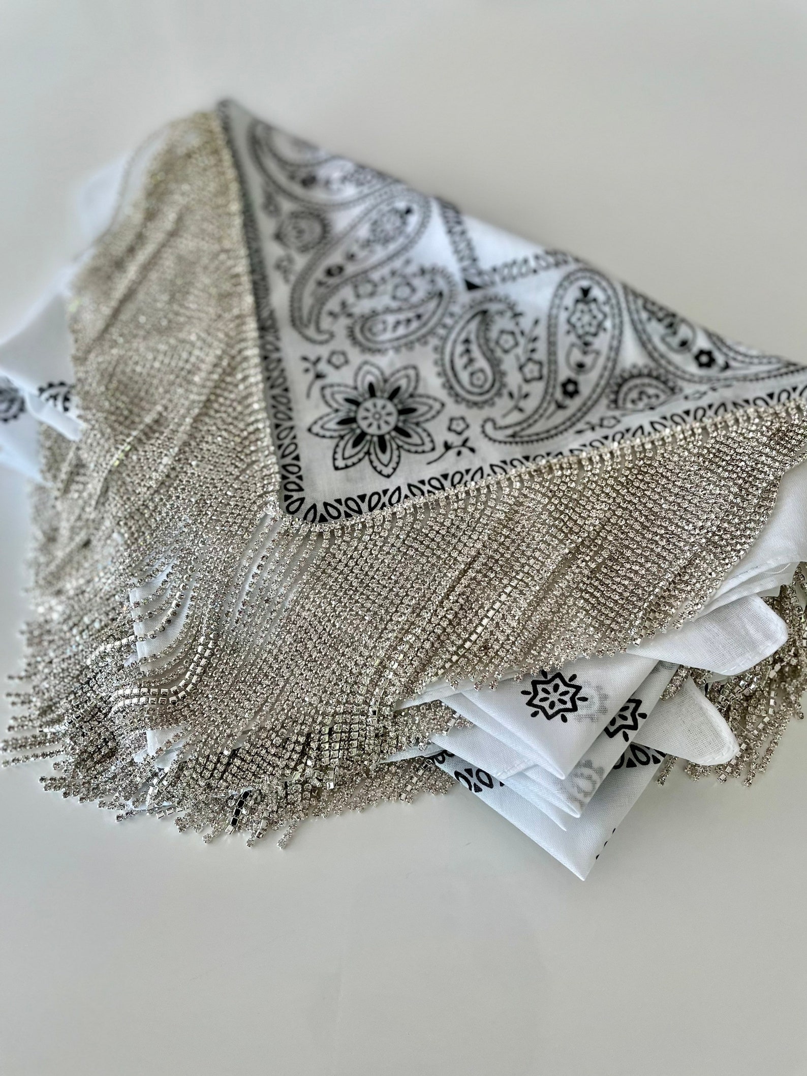 Rhinestone fringe bandana bridesmaid proposal Etsy
