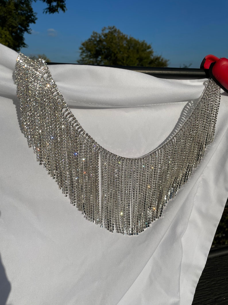 Rhinestone Fringe Trim By The Yard Etsy de