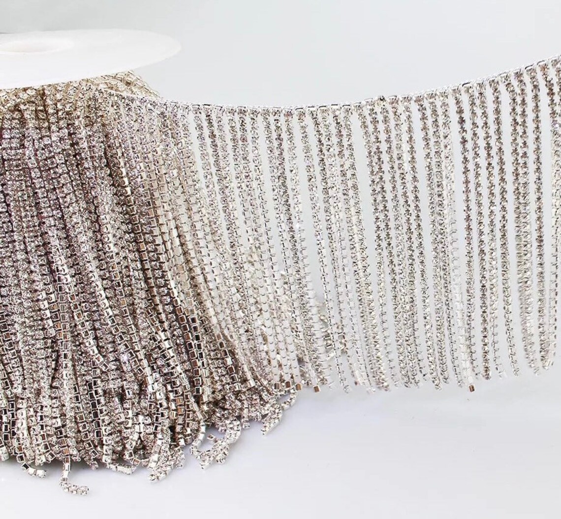 Rhinestone Fringe Trim free shipping Etsy
