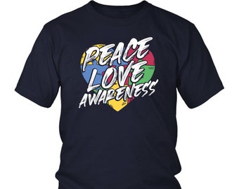 Peace, love and awareness - District Unisex Shirt