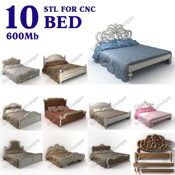 3d stl model cnc router artcam aspire 10 pcs bed collection