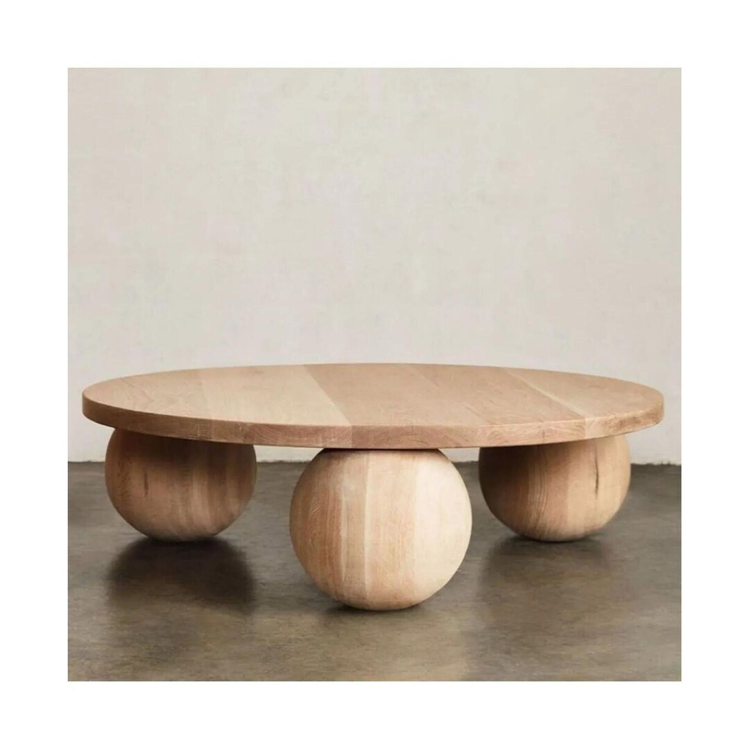 Wooden Spheres Round Coffee Table Spheres d12 Table Etsy